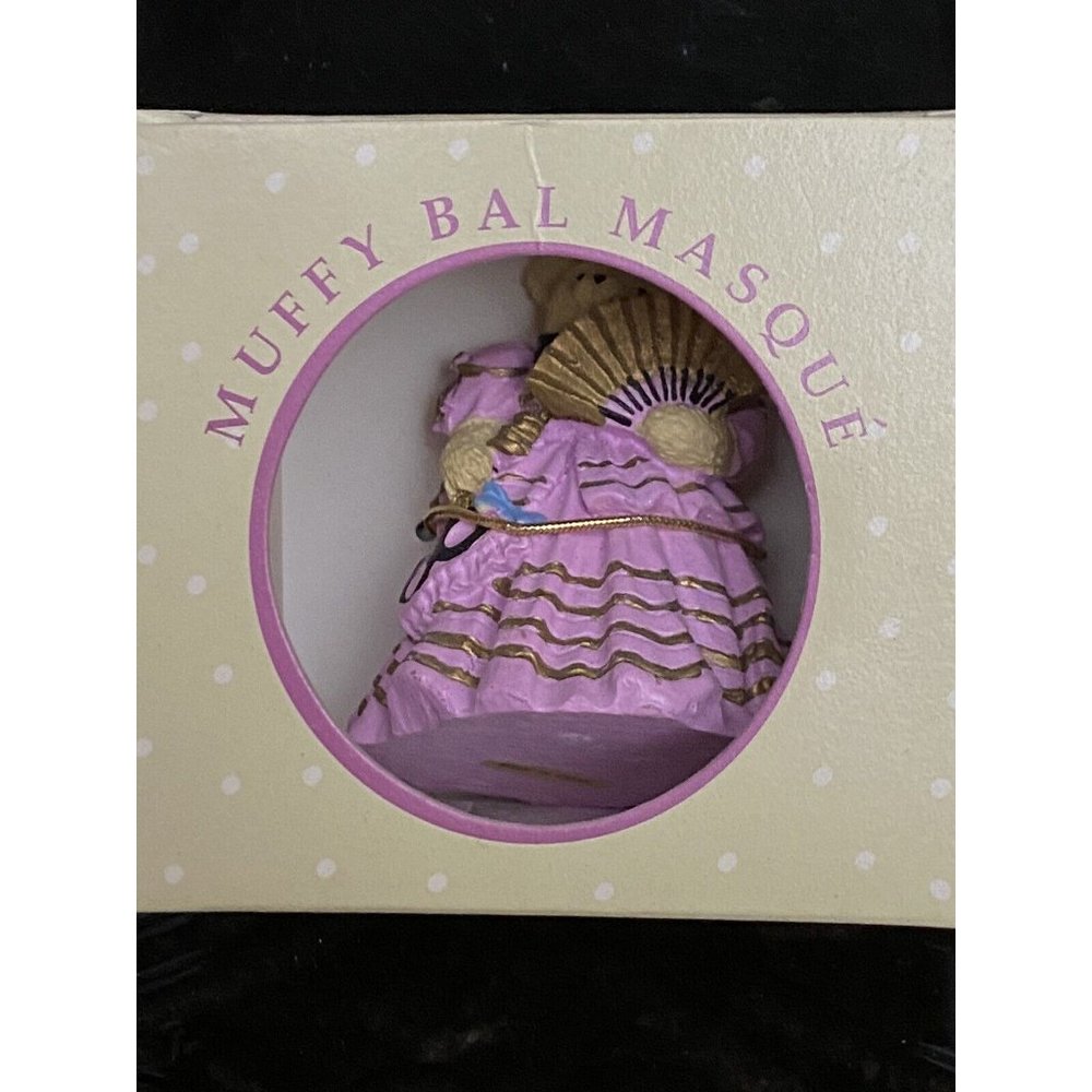 MUFFY VANDERBEAR  Muffy Bal Masque Christmas Ornament Pink‎ Dress